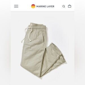 Marine Layer Womens Beige Slim Fit Chino Pants‎ Pull On Drawstrings Size Small